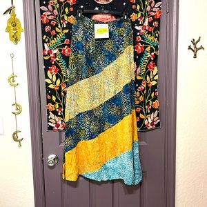 XL handmade batik method Indonesian floral skirt